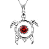 Turtle Birthstone January Garnet Necklace Pendant - Necklaces - Aurora Tears